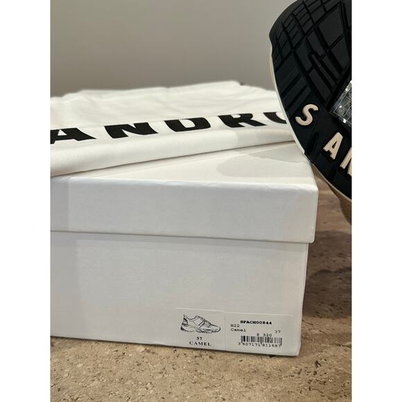 NEW in box Sandro Camel Mesh Nubuck + Leather Sneakers 37 / 6.5 - Picture 9 of 9